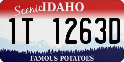 ID license plate 1T1263D