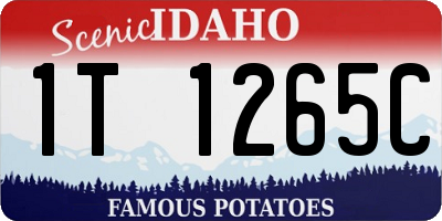 ID license plate 1T1265C