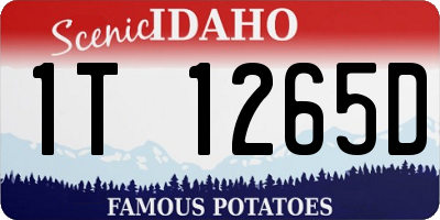 ID license plate 1T1265D