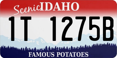 ID license plate 1T1275B