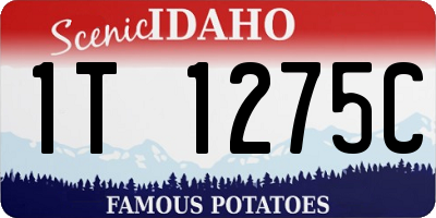 ID license plate 1T1275C