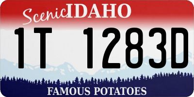 ID license plate 1T1283D