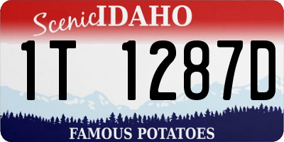 ID license plate 1T1287D