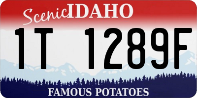 ID license plate 1T1289F
