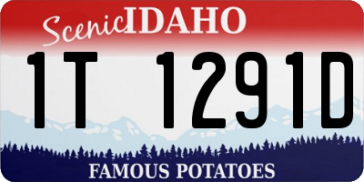 ID license plate 1T1291D