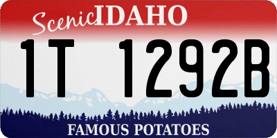 ID license plate 1T1292B