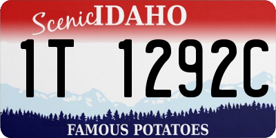 ID license plate 1T1292C