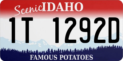 ID license plate 1T1292D