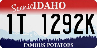 ID license plate 1T1292K