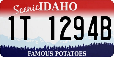 ID license plate 1T1294B