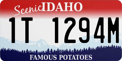 ID license plate 1T1294M