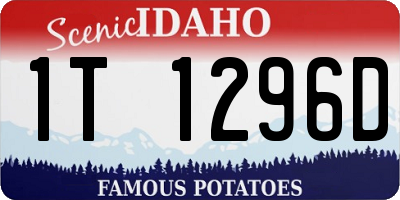 ID license plate 1T1296D