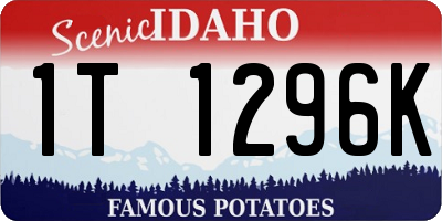 ID license plate 1T1296K