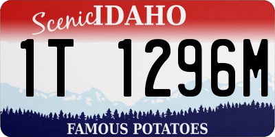 ID license plate 1T1296M