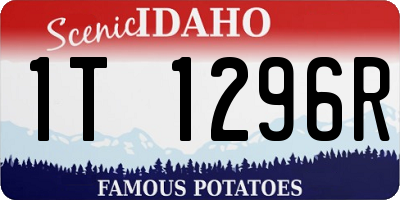 ID license plate 1T1296R