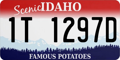 ID license plate 1T1297D