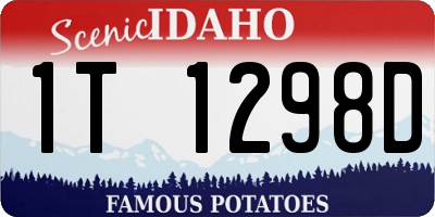 ID license plate 1T1298D