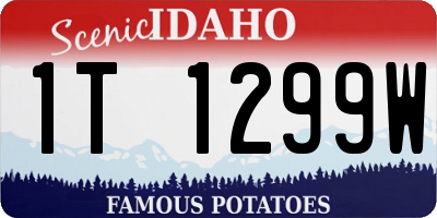 ID license plate 1T1299W