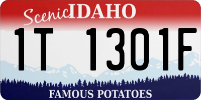 ID license plate 1T1301F