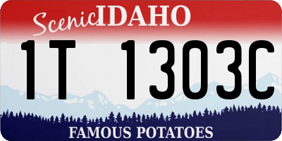 ID license plate 1T1303C