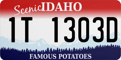 ID license plate 1T1303D