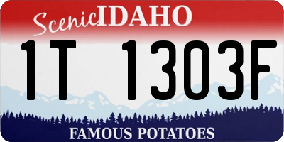 ID license plate 1T1303F