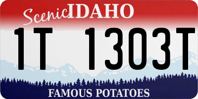 ID license plate 1T1303T