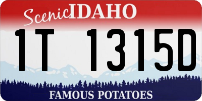 ID license plate 1T1315D
