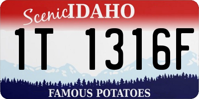 ID license plate 1T1316F