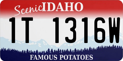 ID license plate 1T1316W