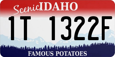 ID license plate 1T1322F