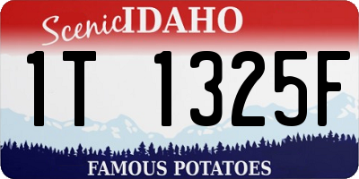 ID license plate 1T1325F