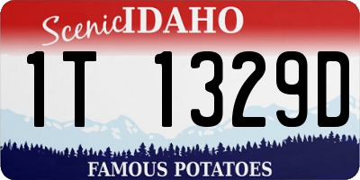 ID license plate 1T1329D