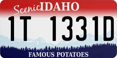 ID license plate 1T1331D