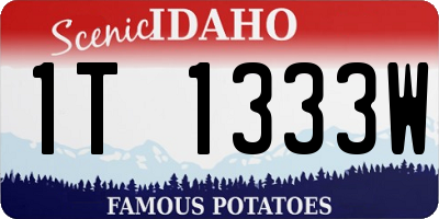 ID license plate 1T1333W