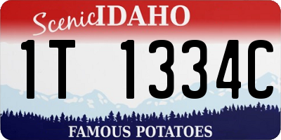 ID license plate 1T1334C