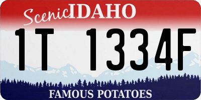 ID license plate 1T1334F
