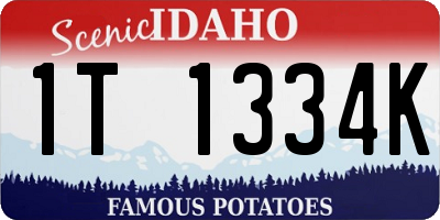 ID license plate 1T1334K