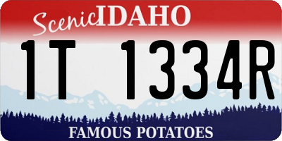 ID license plate 1T1334R