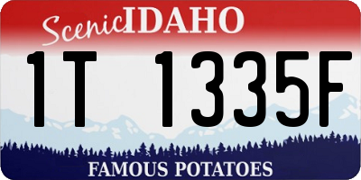 ID license plate 1T1335F