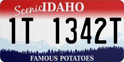 ID license plate 1T1342T