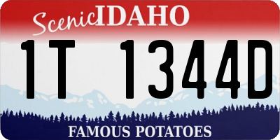 ID license plate 1T1344D
