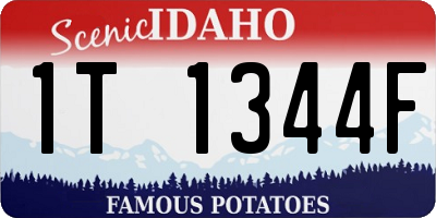 ID license plate 1T1344F