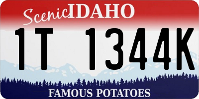 ID license plate 1T1344K