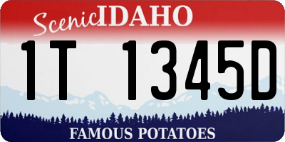 ID license plate 1T1345D