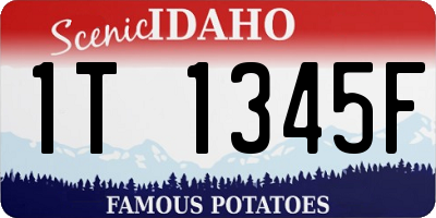 ID license plate 1T1345F