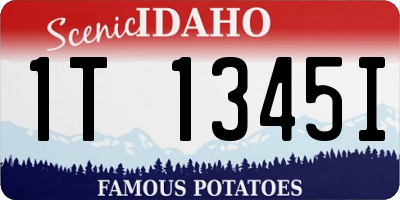 ID license plate 1T1345I