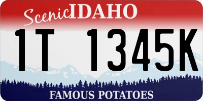 ID license plate 1T1345K