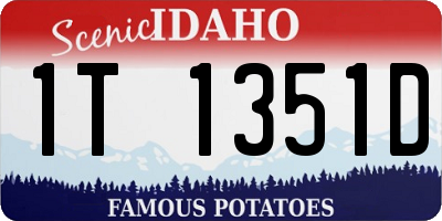 ID license plate 1T1351D
