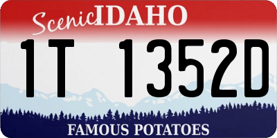 ID license plate 1T1352D